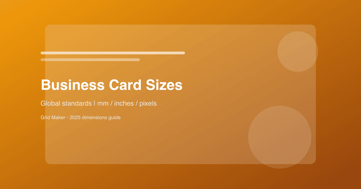 Business Card Sizes: Standard Dimensions Worldwide